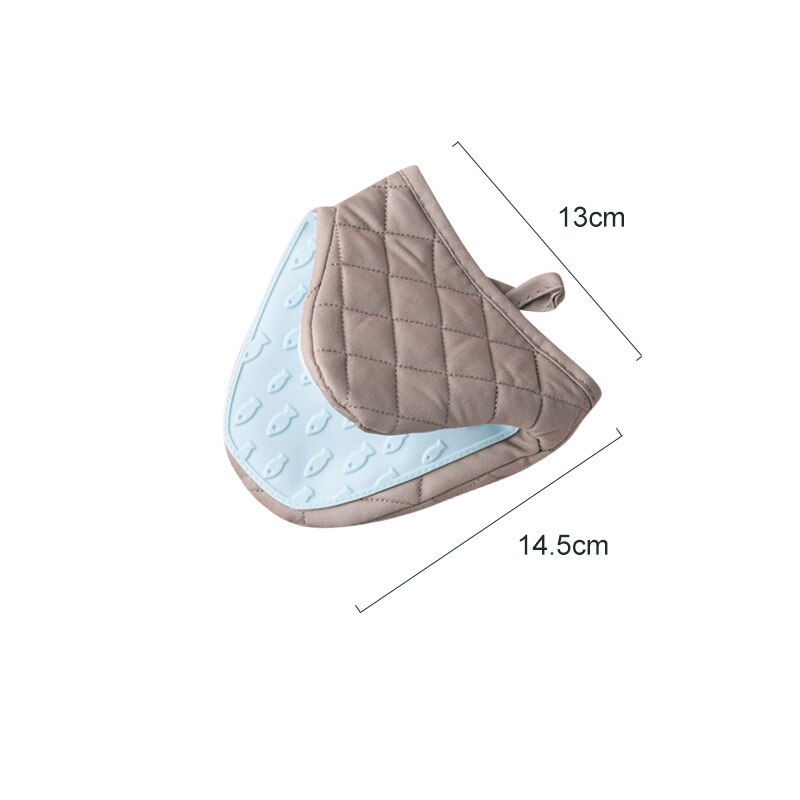 Silicone Insulated Glove Baking Anti Scalding Clip Microwave Oven Hand Clip Kitchen Thickened Anti heat Glove 1PCSZB846: blue