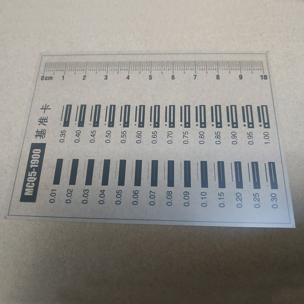 Black Spot Visual Inspection Standard Comparison Card Dot Line Contrast Gauge Film Ruler Calibration Slide 75x105mm MICROMETER