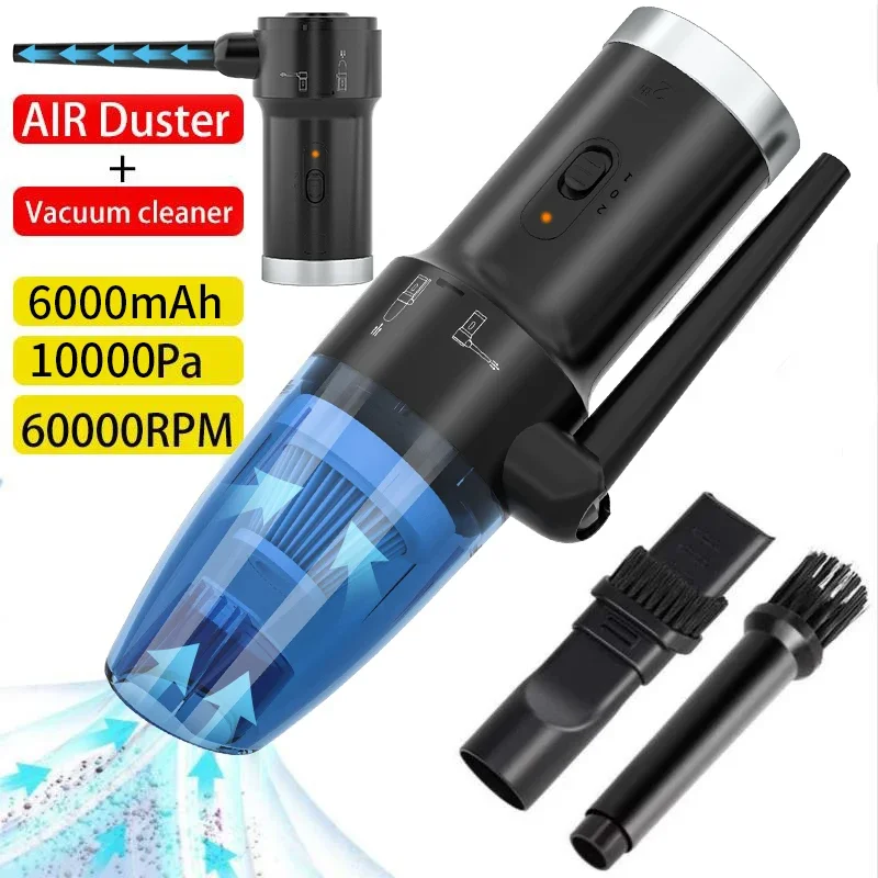 Elektrische Luft Staubtuch aufladbare, Druckluft Dosen USB,kabellos Luft gebläse Reinigung Staub, Laptop Reiniger, Computer PC konserven luft: Blau