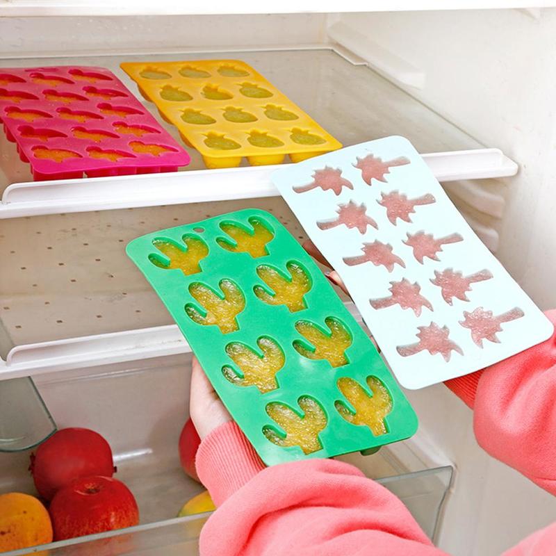 Silicone Ice Cream Molds DIY Ice Cube Mold Silicone Mold Maker Candy Kitchen Fruit DIY Chocolate Ice Mold Tool Tray E8R6