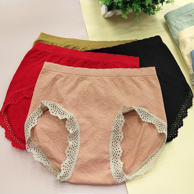 Women Lace Seamless Panties Girls Underwear Soft Spandex Sports Briefs Ladies Lingerie