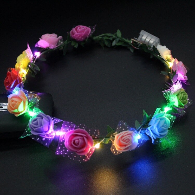 Vrouwen Meisje LED Knippert Lichtgevende Licht Bloem Hoofdband Haarband Hoofddeksels Kerst Bruiloft Glow Party Supply