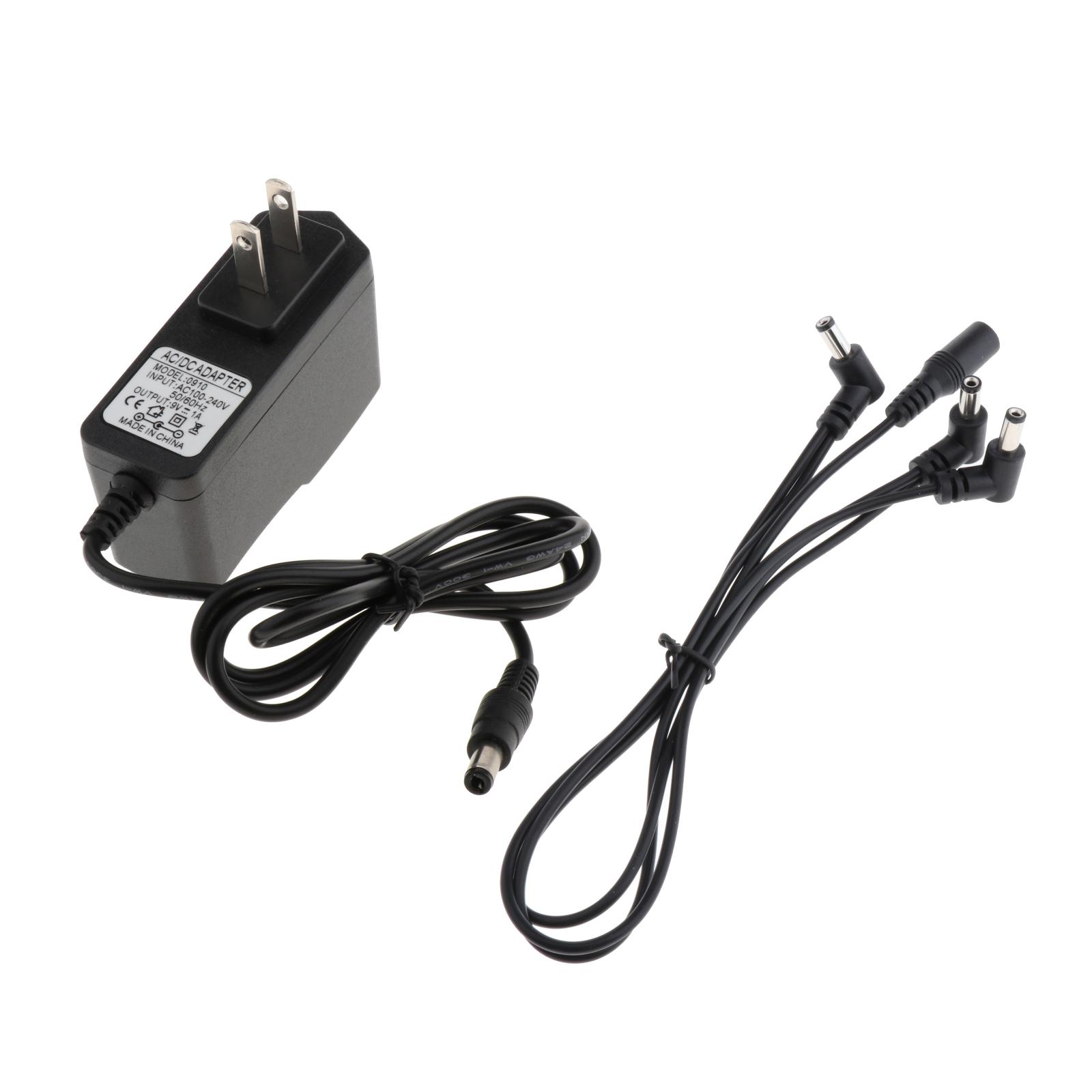 Guitar Effect Power Replacement Adapter with 1 to 3 Way Splitter Cable Cords