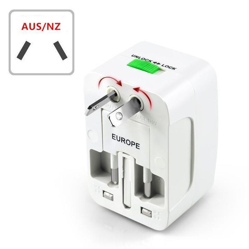 US AU NZ Europe & Universal AC Worldwide Travel Camping Adapter Outlet Converter Power Plug