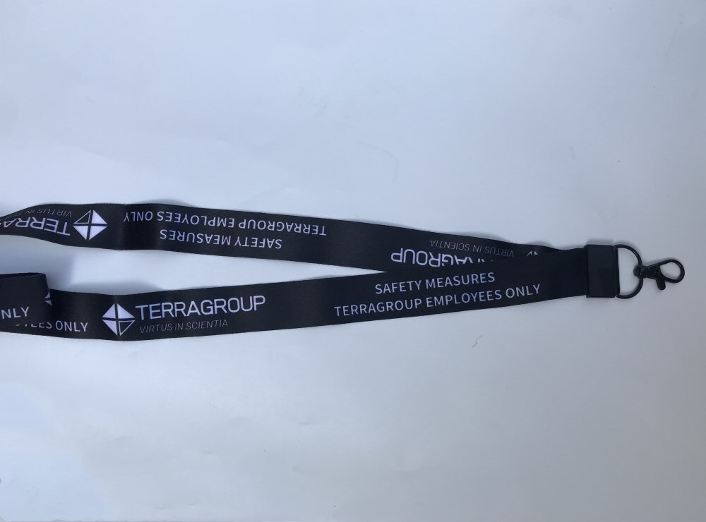 Sangle de Cosplay gris avec boucle en métal, pour téléphone portable, Escape of tarku TerraGroup Labs