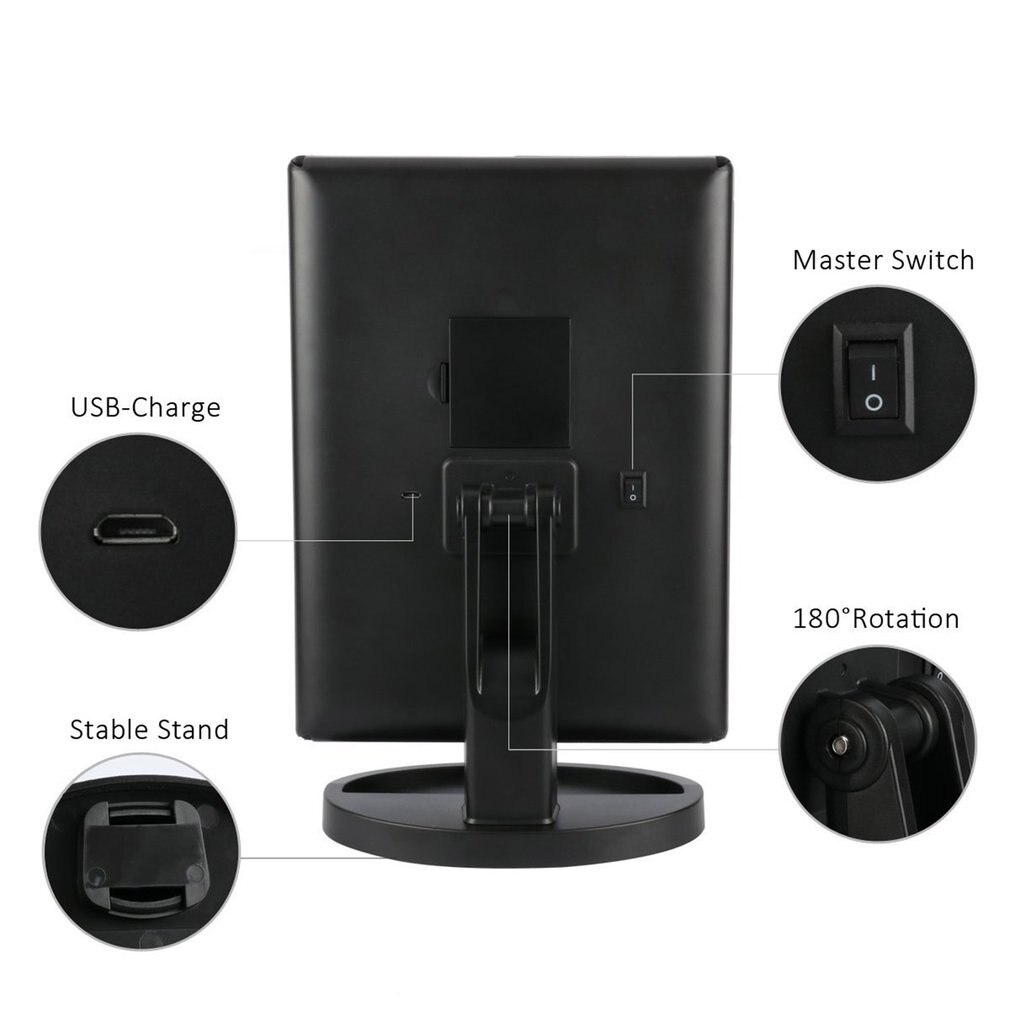 Makeup Mirror LED Touch Screen 22 Light Table Desktop Makeup 2X/3 XMagnifying Mirrors Vanity 3 Folding Adjustable Mirror