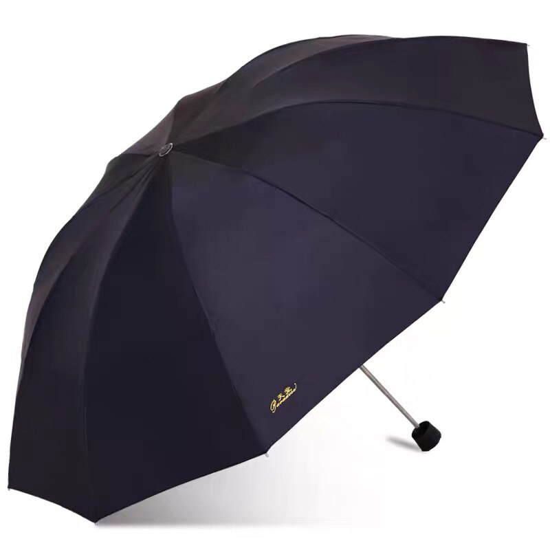 Sombrilla grande impermeable plegable negro con revestimiento Anti-UV mujeres hombres paraguas grandes: Azul marino