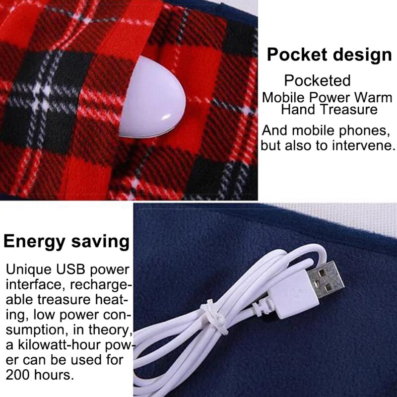 Couverture chauffante électrique USB 88x65cm, couverture chauffante plus épaisse, Thermostat, couverture chauffante électrique