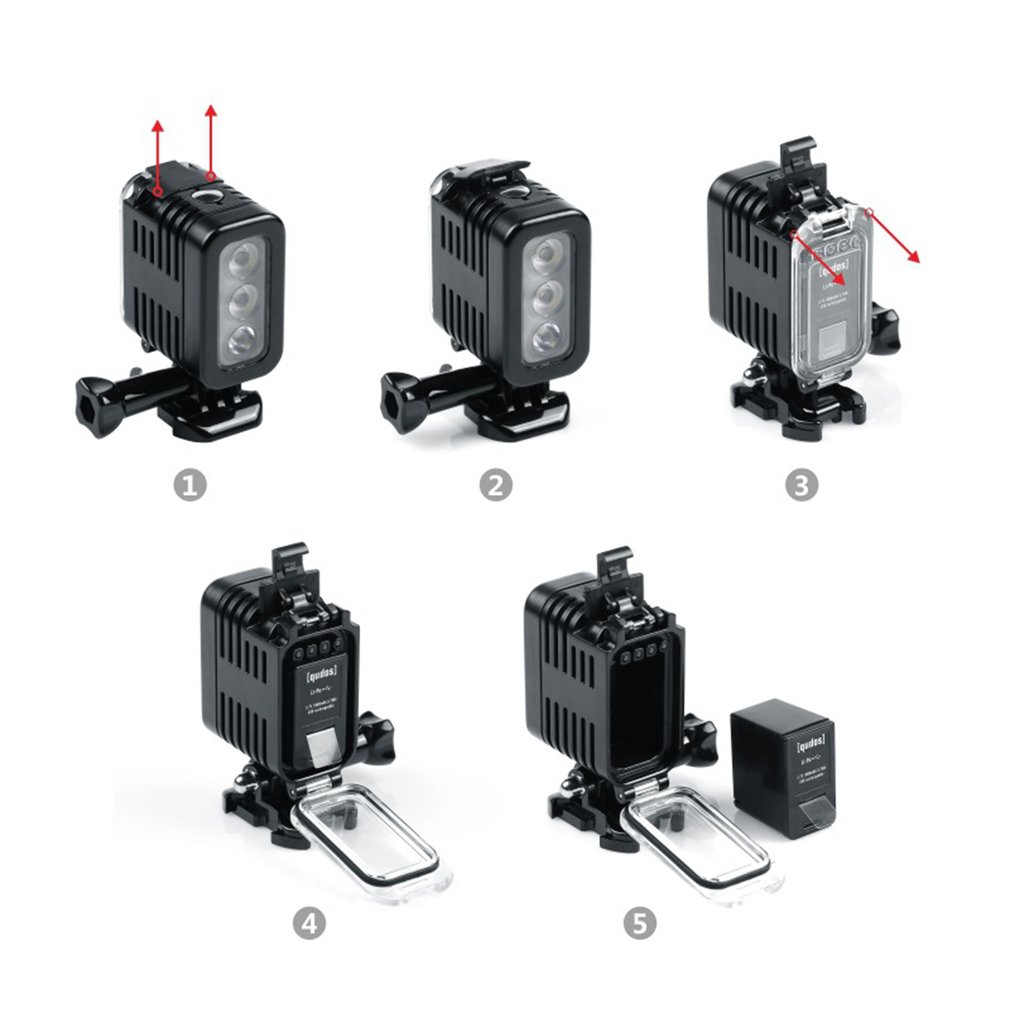 Lámpara de punto de luz LED para buceo, sumergible, 30 metros, para Cámaras Deportivas GoPro Hero 5 4 3 + 3,