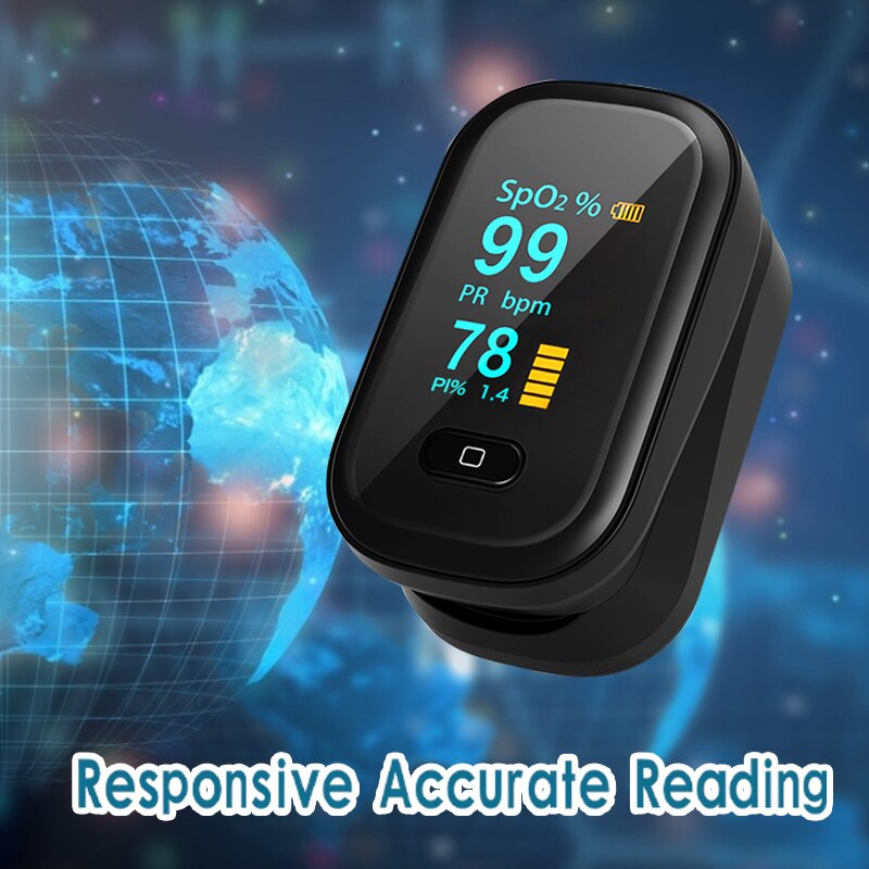 Oxímetro pulso portátil Digital del dedo Pulsoximeter la saturación de oxígeno en la sangre de SPO2 Monitor de ritmo cardíaco Oximetro de dedo