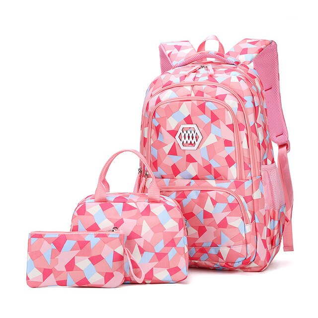 3 Stks/set Kinderen Schooltassen Meisjes Primaire Rugzak Kind School Backpcak Prinses Schooltassen Kids Mochilas Escolar: L pink