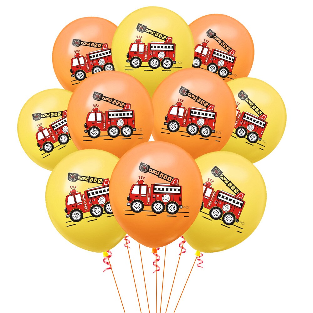 Brandman ballong pojke födelsedagsfest dekoration banner ballong set för barn fest brandman party baby shower dekoration: 5 orange 5 gul