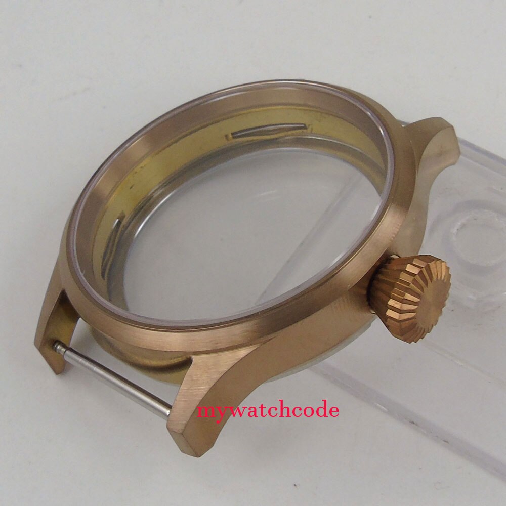 43mm Bronze- überzogene parnis Uhr fallen Saphir glas passen 6498 6497 essen bewegung