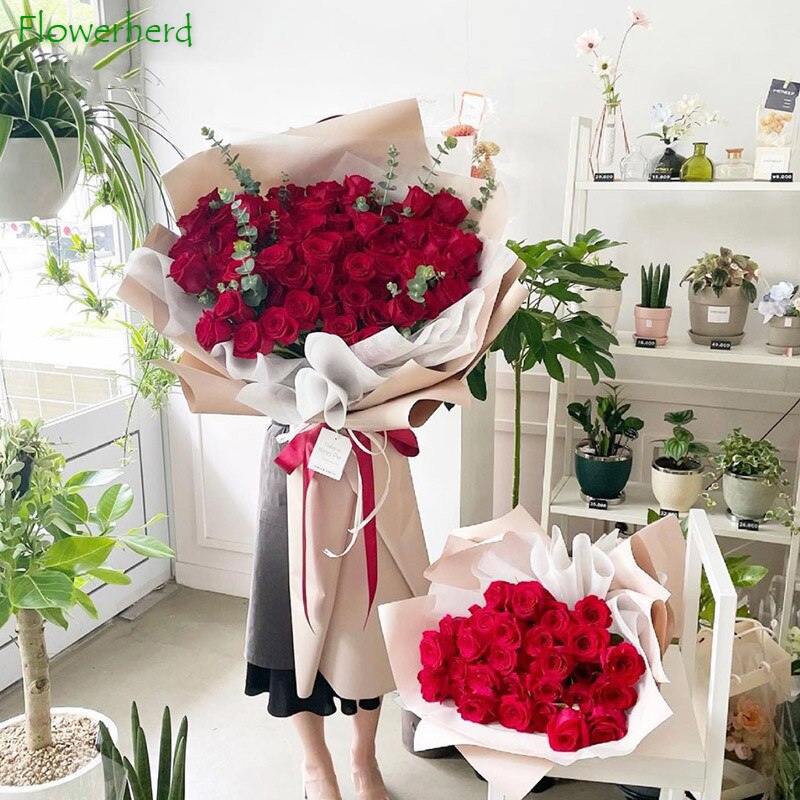 Papier de soie en coton nuage 58x58cm, emballage doublé, pour Bouquet de fleurs, papier artisanal pour , pour fleuriste