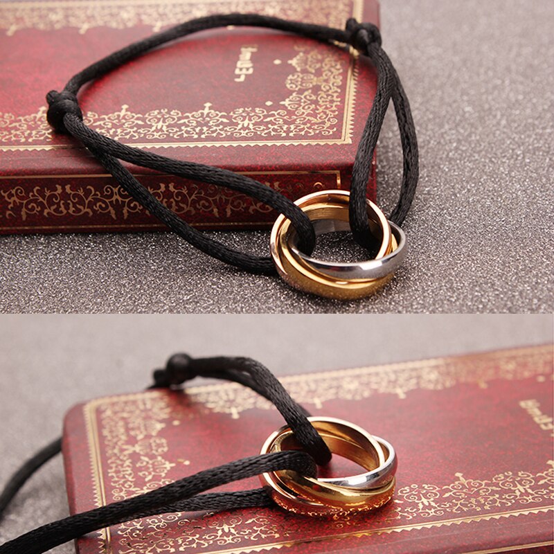 Top Simple Tricolor Steel Circle Tricyclic 13 Colors Rope Bracelet Bracelets for Men Women Jewelry