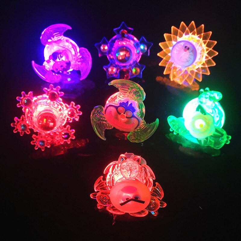 Led Fidget Spinner Ringen Flitslicht Hand Spinner Gyro Stress Relief Speelgoed Voor Kids