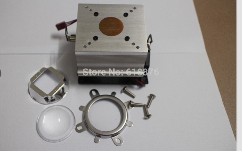 1 stk 20-100w ledet aluminium kjølevifte + 44mm linser 60 grader 90 grader 120 grader + reflektorbrakett + festesett 1
