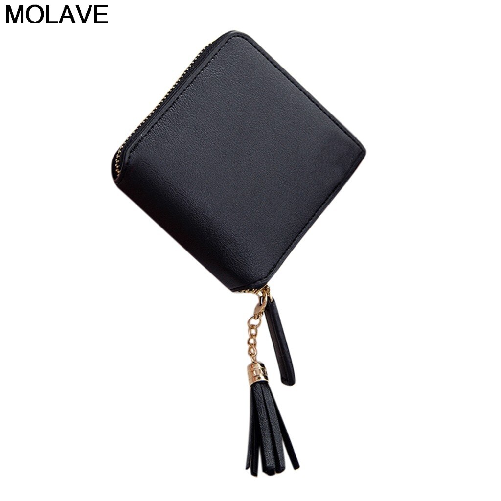 Cartera Molave de con borla sólido corto para mujer, cartera para mujer, Tarjetero con cremallera, tarjetero, cartera de mano, monederos para mujer