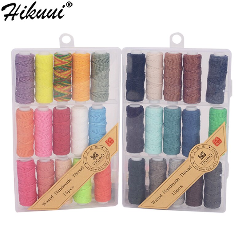 Hilo encerado redondo para cuero, 0,45, 0,8mm, para pulseras artesanales, costura de poliéster, cuerdas recubiertas de cera, accesorios para bricolaje