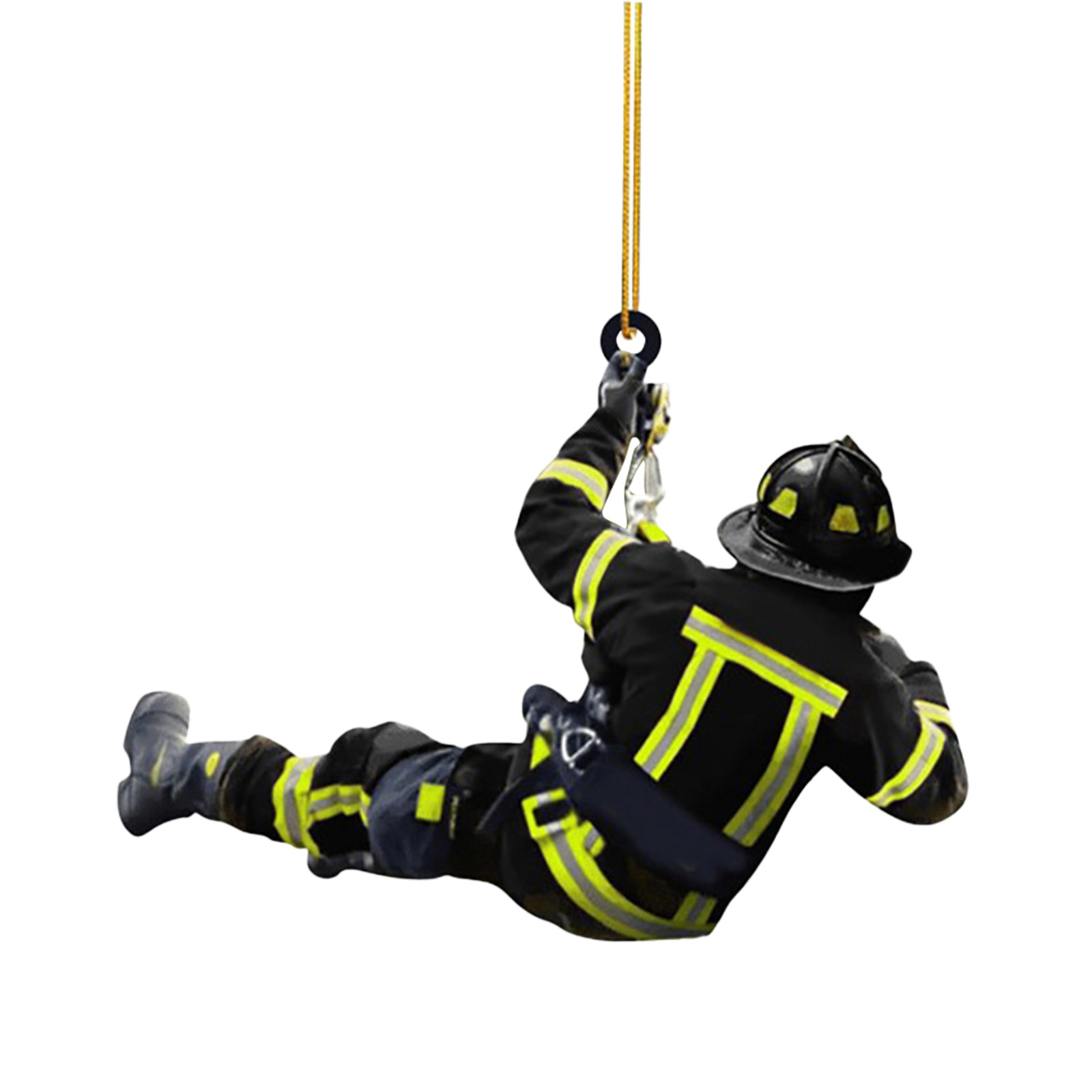 Christmas Decoration Acrylic Decoration Christmas Decoration Tree Pendant, Wall Window, Car Firefighter Pendant Set: black