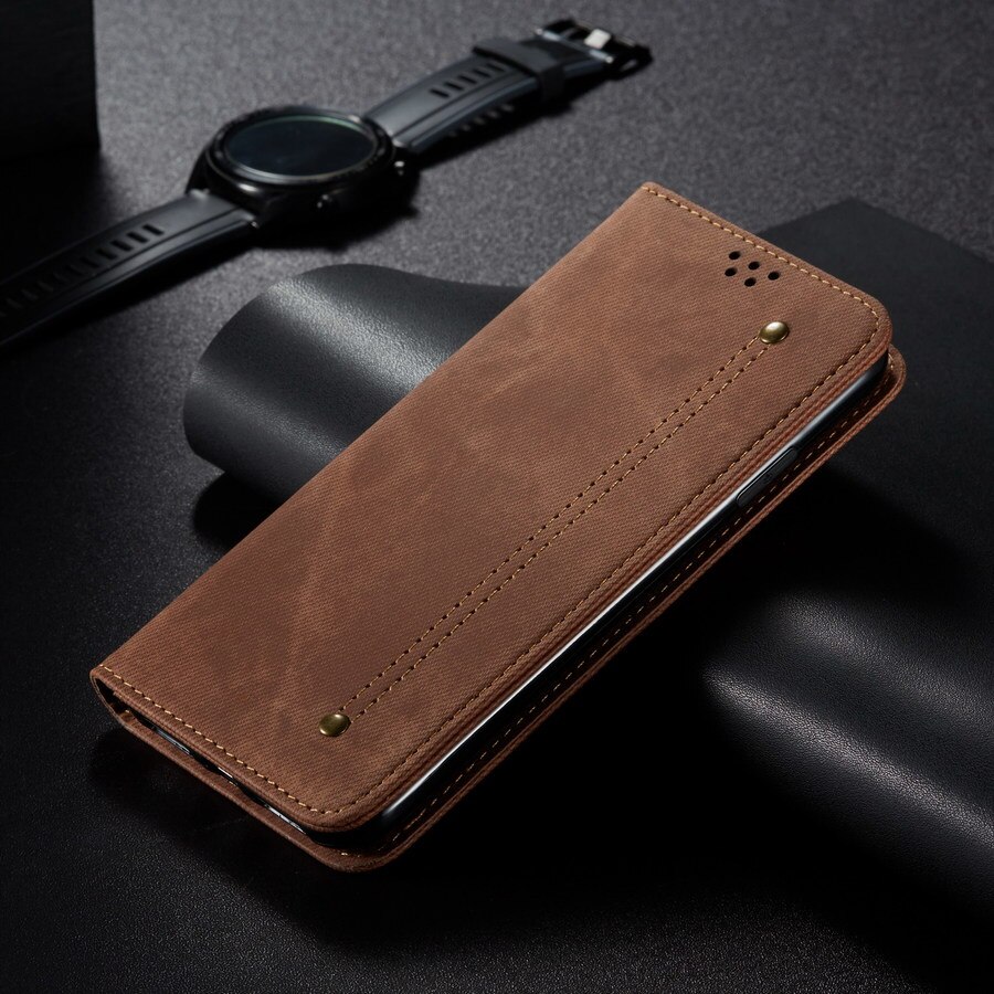 Denim Leather Flip Case for OPPO F11 A9 RENO 2 2F 2Z Coque Magnetic Luxury Card Holder Wallet Book Cover for OPPO Reno2 Reno2z