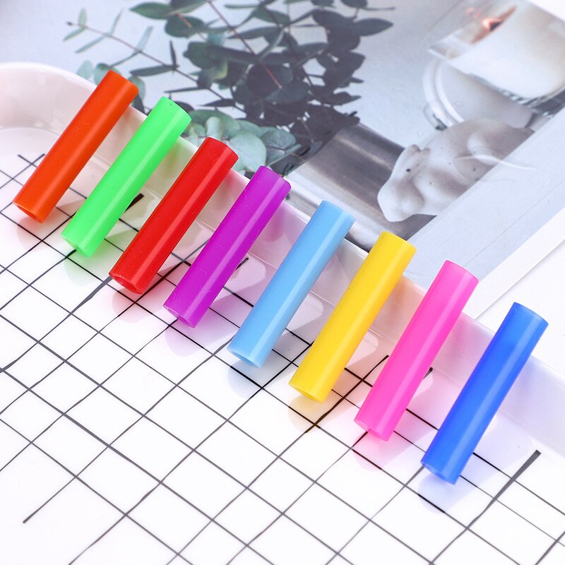 1 set Reusable Stainless Steel Straws Straight Bent Drinking Straws with Silicone Tips Cold Beverage Metal Drinking Straw