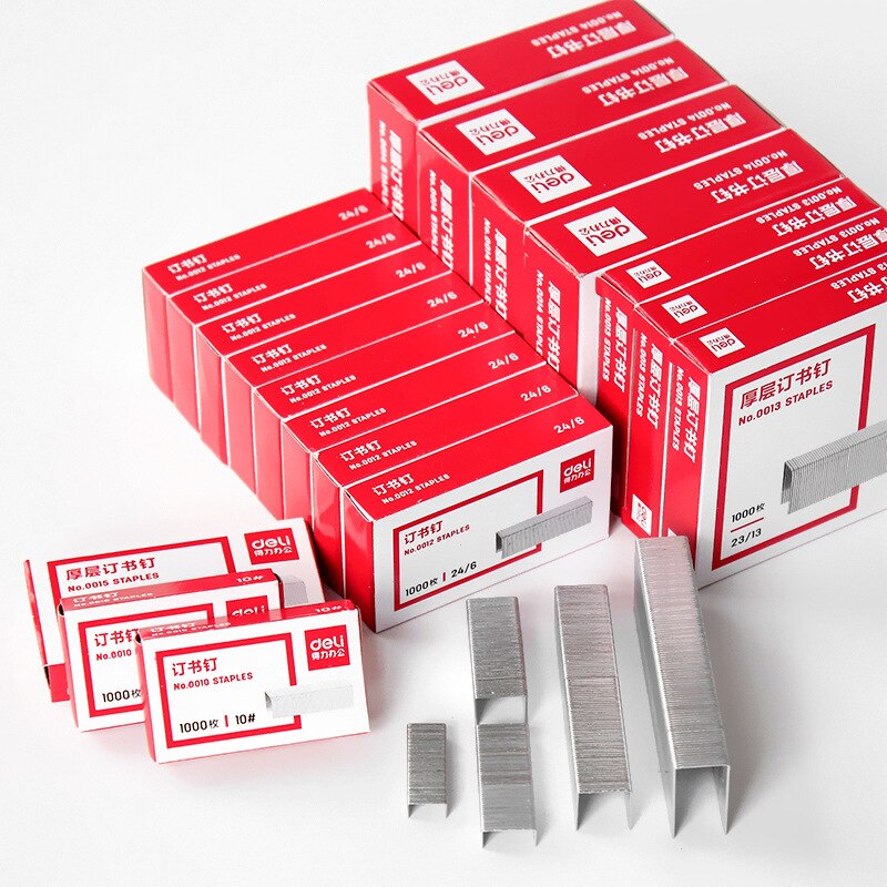1000pcs Deli Staples Set 10# 24/6 Stainless Steel Staple for Stapler Binder Stationery Office School Binding Supplier F340