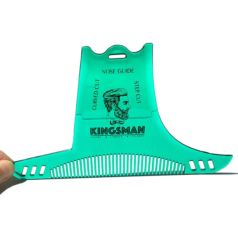 Pattern Gentleman Beard Shaping Styling Template Beard Comb Men Shaving Tools For Hair Beard Trim Template Comb Sexy Man: green