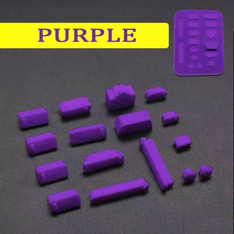 16Pcs Universele Laptop Siliconen Dust Pluggen Anti-Dust Stopper Usb Plug Notebook Pc Poort Opladen Bescherming Stofkap voor Computer: Purple