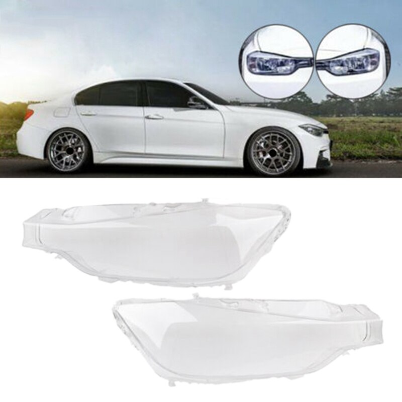 2x Car Headlight Glass Headlight Lens Shell Cover for BMW F30 F31 3 Series Left &amp; Right