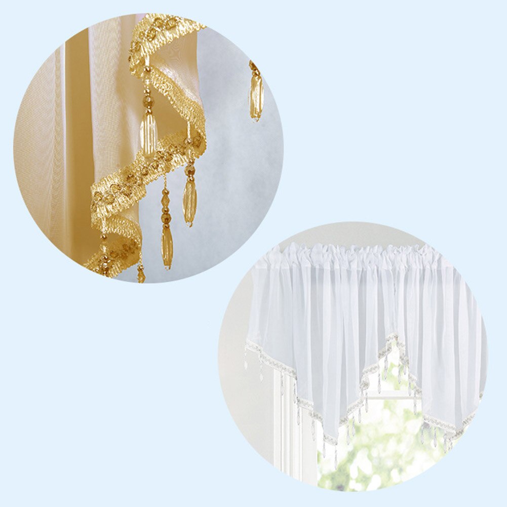 Solid Color Triangle Shape Kitchen Short Curtain Window Valance Drape Home Decor Window Short Kitchen Curtain Valance Home Decor