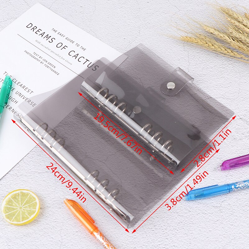 1PCS Coil Ring Loose Leaf Binder Journal Planner PVC Notebook Cover File Folder
