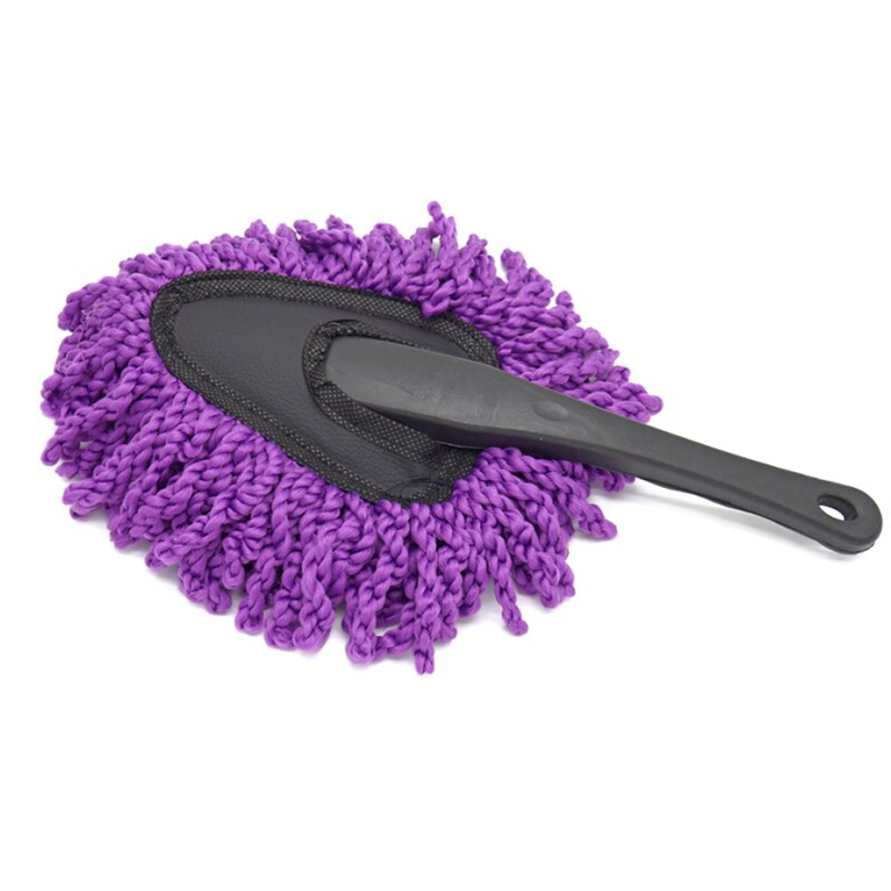 Mjuk mopp dammverktyg vax bildammtorkare biltvättborste renare för bil auto instrumentpanel mikrofiber tvätt rengöringsborste: Lila