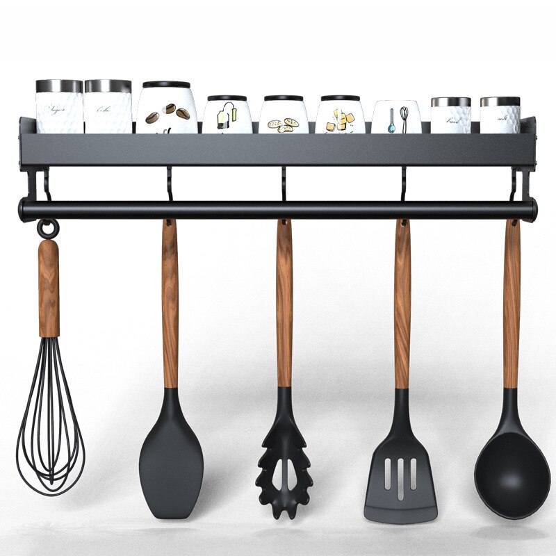 Kitchen Storage Shelf Wall Mounted Spice Rack Kitchenware Hook Rack Knife Holder Cutlery Storage Holder Kitchen Organizer: 50cm-2