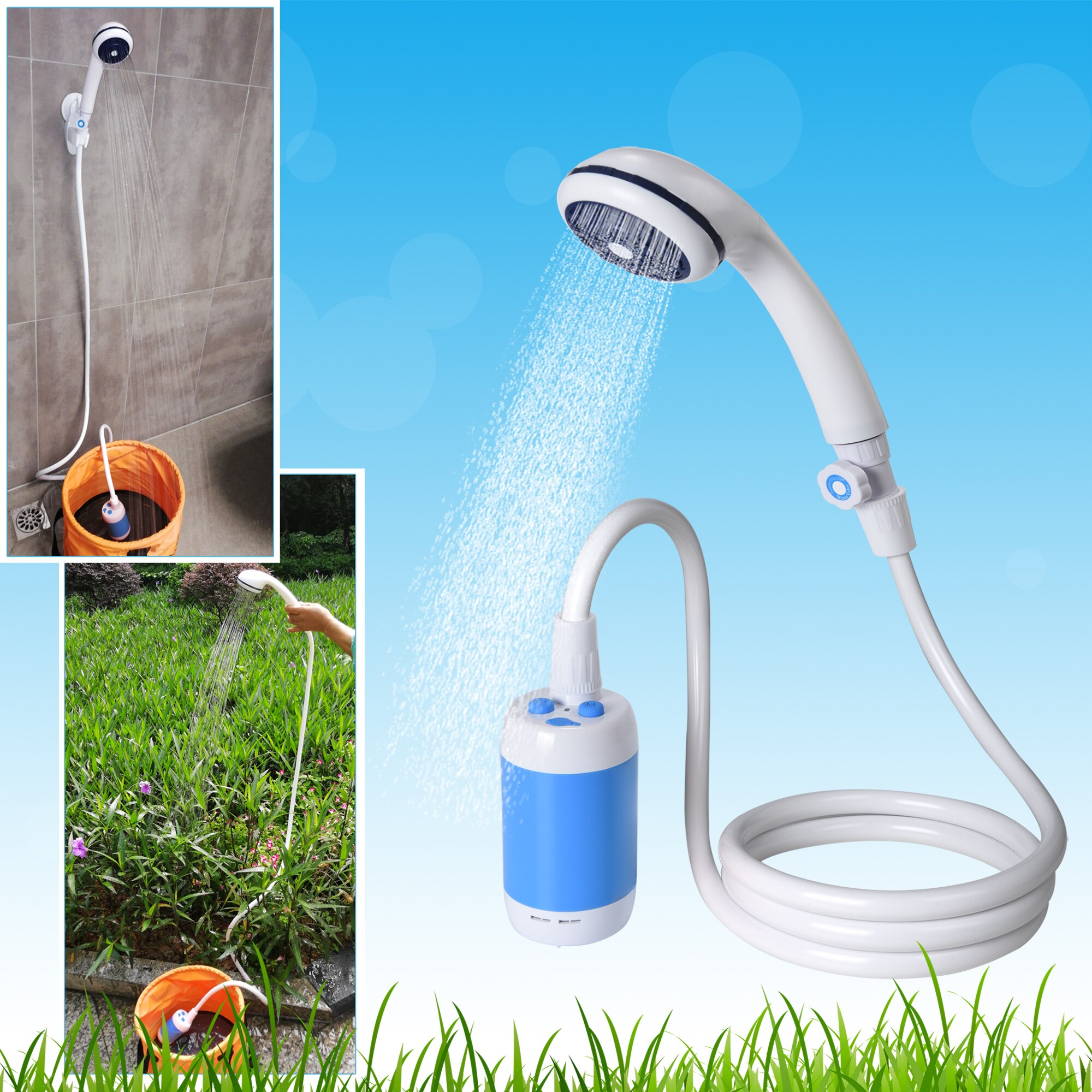 Ducha portátil de alta capacidad para uso en exteriores, ducha recargable para acampar, dormitorio de estudiantes, Ducha de Camping y Mascotas