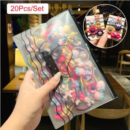 20/40Pcs Meisjes Haaraccessoires Geschenkdoos Elastische Haarbanden Bloem Clip Bows Hoofdband Haarband Leuke haarbanden Voor Kinderen: C