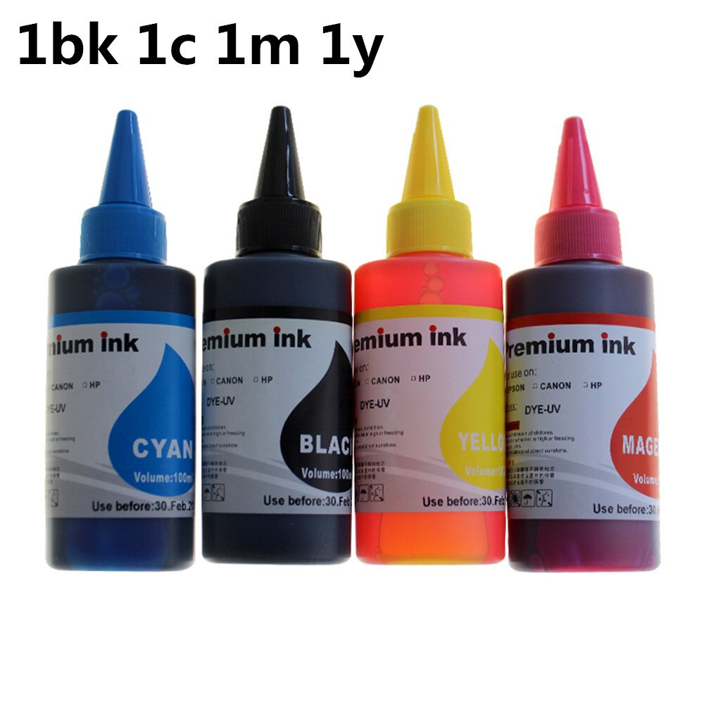 100 ml/Bottiglia di Inchiostro della Ricarica Della Tintura BK C M Y per Brother MFC-J6910CDW J6710CDW J5910CDW J825N J955DN J955DWN J705D j705DW J710D J710DW: 1bk 1c 1m 1y