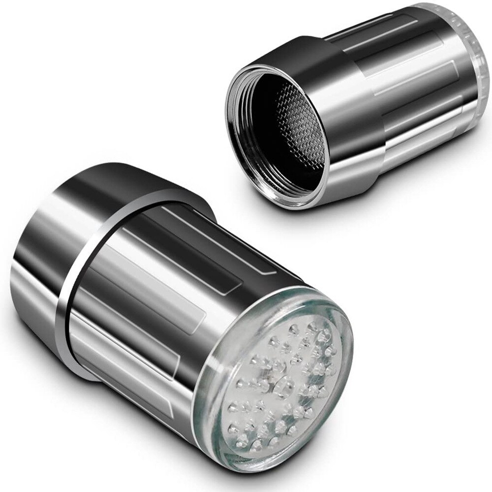 led temperature control faucet kitchen bathroom faucet temperature control three-color color faucet aerator with adapter