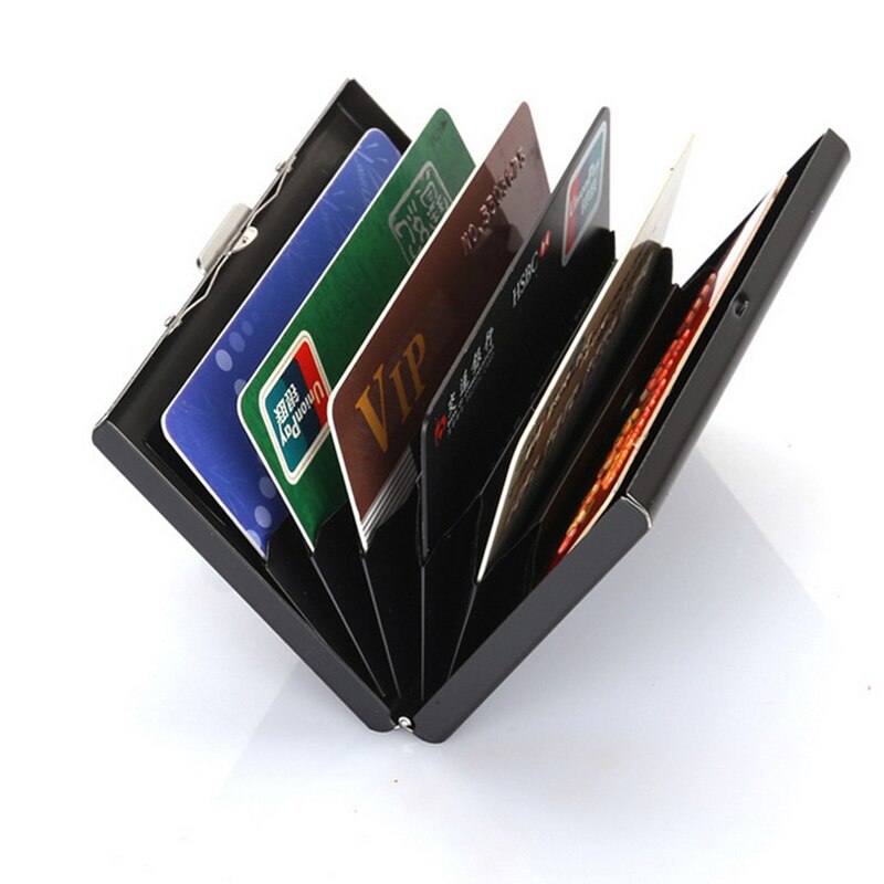 Mannen Rvs Credit Card Box Holder Slim Anti Beschermen Reizen Id Kaarthouder Vrouwen Rfid Portemonnee Metal Case Porte Carte