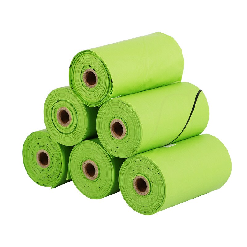 5/8/10 rollen groene biologisch afbreekbare hondenpoepzakjes afvalzak, maïszetmeelvriendelijk, composteerbaar, duurzame schoonmaakafvalzak