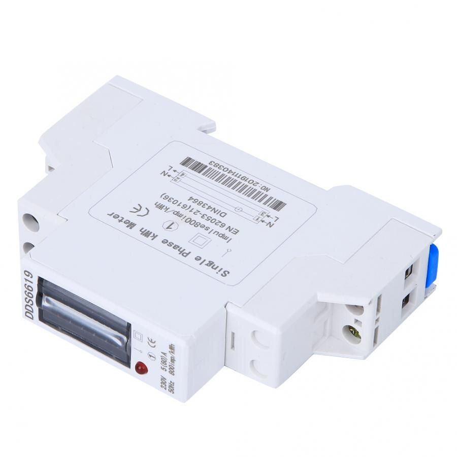 Energy Meter Din Rail 1P Single-Phase Counter Household Appliances 230V DDS6619-001 digital wattmeter