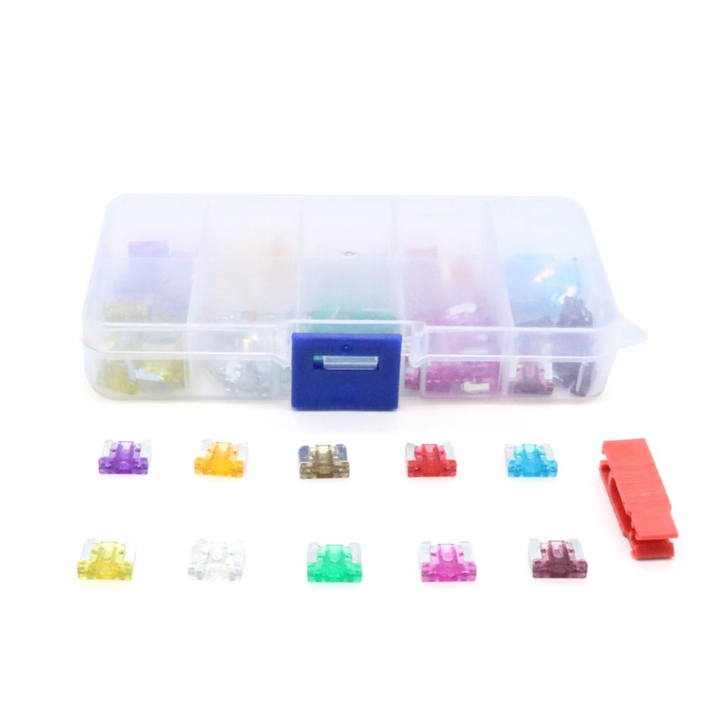 100Pcs Assorted Car Truck Mini Low Profile Fuse Micro Blade Fuse Set Kit Micro Mini CAR Insurance Film Auto Replacement Parts