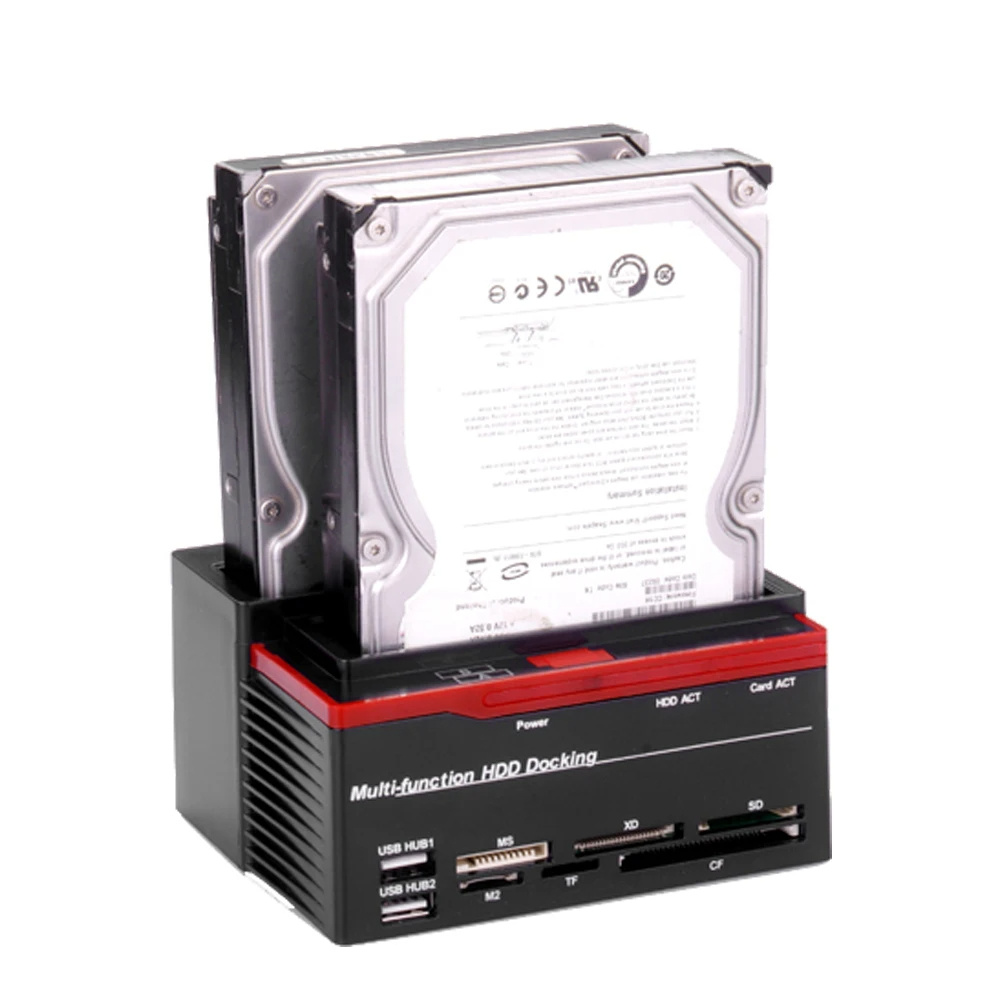 2.5/3.5" SATA IDE HDD Docking Station Clone HDD Enclosure USB 2 Ports USB 2.0 Type C Hub MS/M2/XD/CF/SD/TF Card Reader