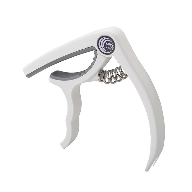 Plast stål guitar capo klassisk akustisk guitar ukulele tuning klemme musikinstrument tilbehør nybegynder værktøj: Hvid