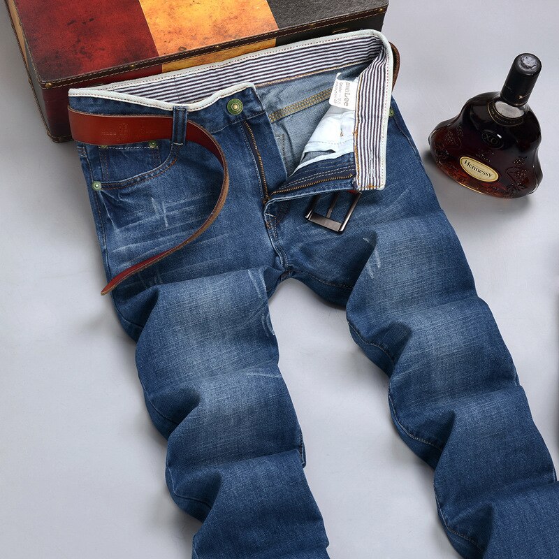 hommes noir bleu Jeans décontracté Slim Stretch Jeans classique Denim pantalon grande taille 28-40