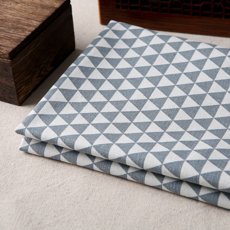 Lantlig stil linne bomullstyg duk textil handgjord diy sy bordsduk kudde gardin soffa tyg material en halv meter