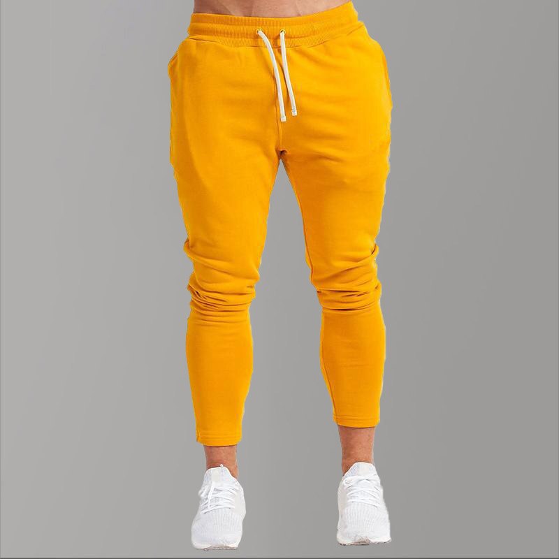 Sportbroek heren joggingbroeken joggingbroeken gele zomer effen broek zwarte joggingbroek fitness heren sportkleding broeken sport