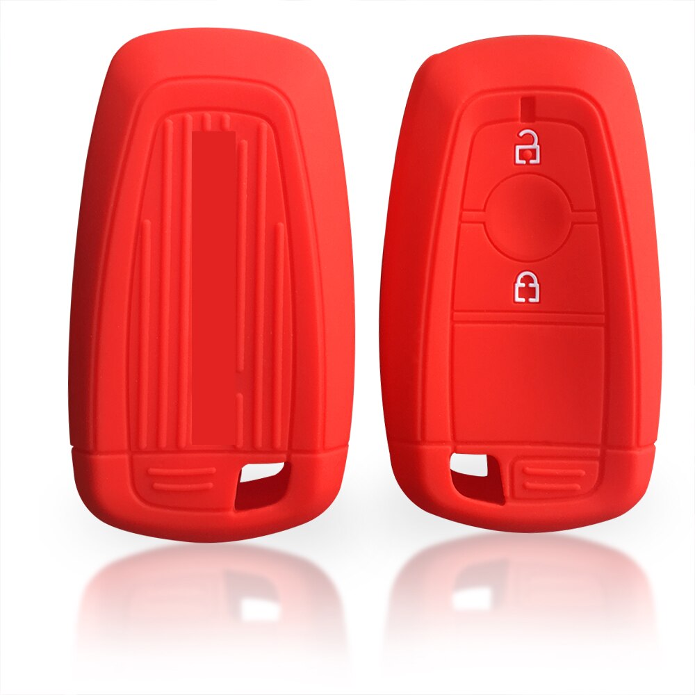 Silicone Key Holder For Ford Ranger Raptor Pickup Car Key Cover Case Smart Remote Control Key Accessories Shell Fob Protection: Red