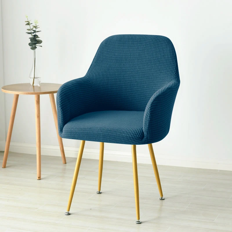 Funda para silla curvada nórdica, fundas para sillón con acento alto inclinado de LICRA Jacquard, fundas para sofá de maquillaje para comedor, cafetería y Bar: Gris oscuro