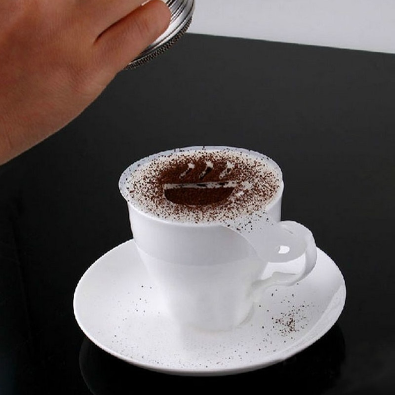 16Pcs/set Coffee Latte Cappuccino Coffee Art Stencils Cafe Foam Spray Template Barista Stencils Coffee Decoration Tool